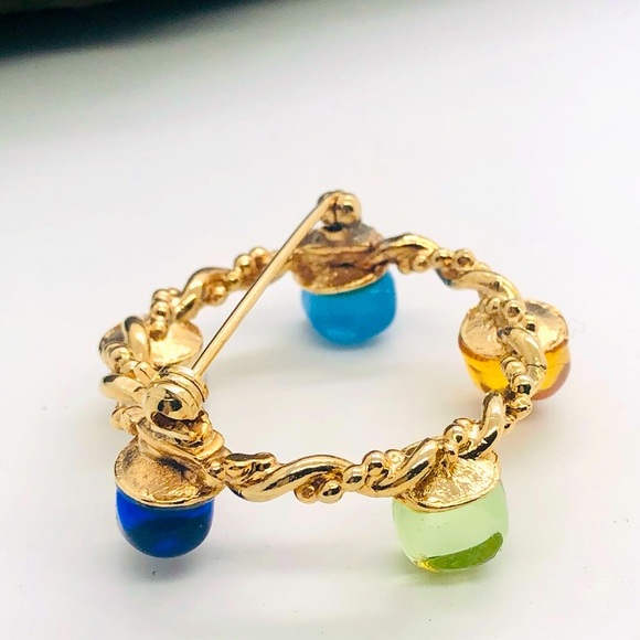 Vintage Polished Stone Brooch RARE! - Picture 9 of 17